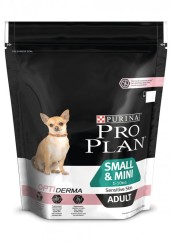 Pro Plan OptiDerma Small and Mini Adult сухой корм для взрослых собак мелких и карликовых пород с чувствительной кожей с лососем и рисом 700 гр. 